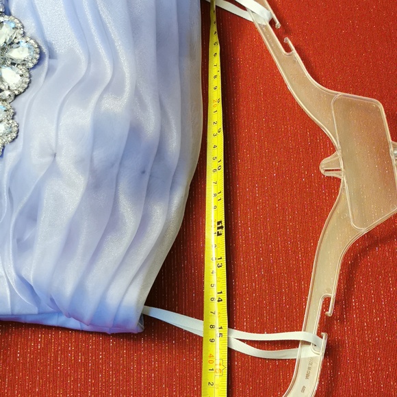 Strapless Dress - Empire Waist With Crystal Jewelled Belting, Size 10 - Picture 5 of 8